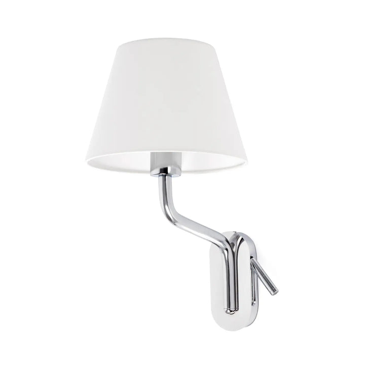 Applique Eterna avec liseuse à gauche abat-jour blanc de Faro Barcelona