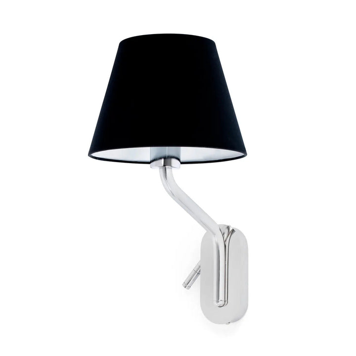 Applique Eterna avec liseuse à droite abat-jour noir de Faro Barcelona