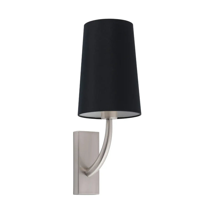 Applique murale Rem nickel mat et abat-jour noir de Faro Barcelona