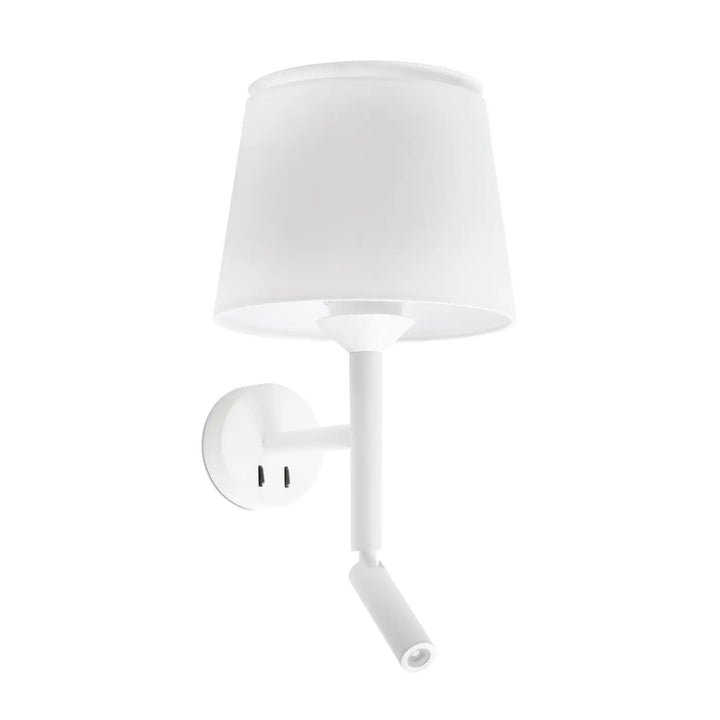 Applique Savoy blanche avec liseuse de Faro Barcelona