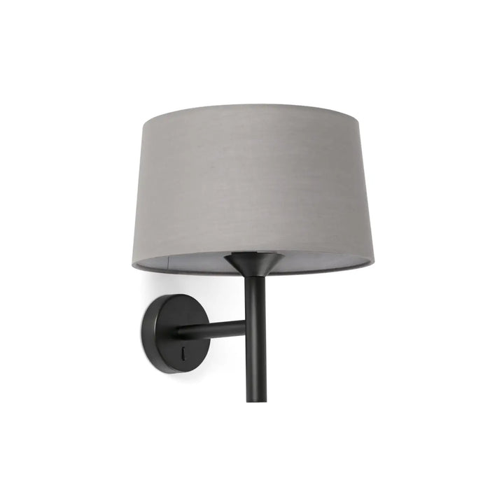 Applique Windsor noire abat-jour gris de Faro Barcelona