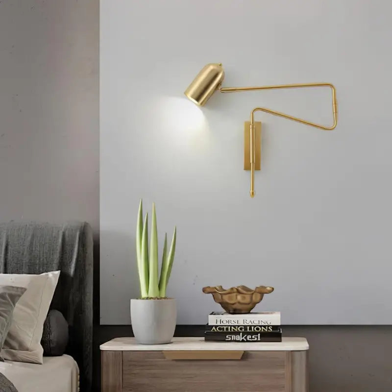 Applique Murale Ajustable avec Bras Articulé Doré