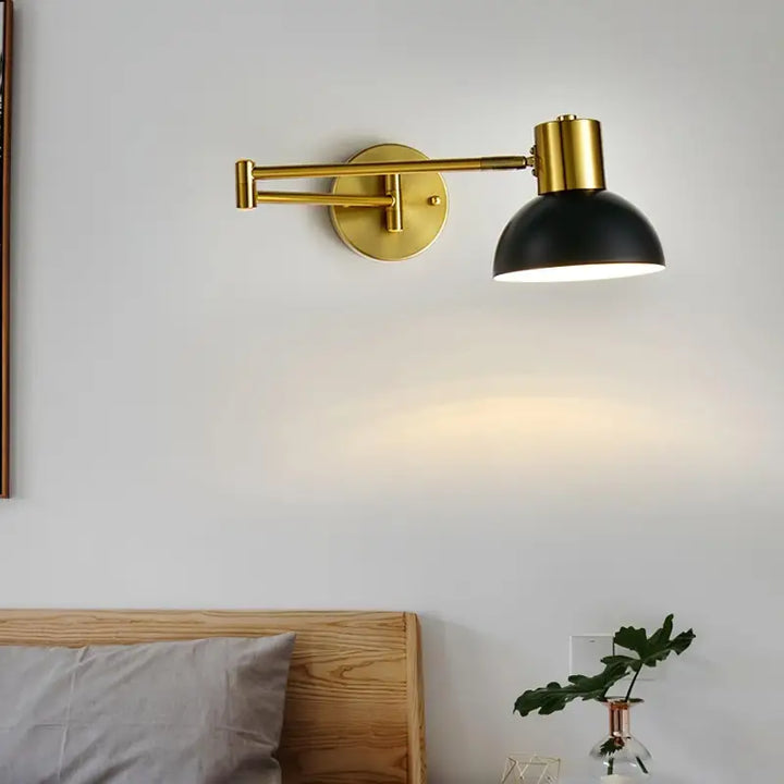 Applique Murale Ajustable avec Bras Articulé Doré