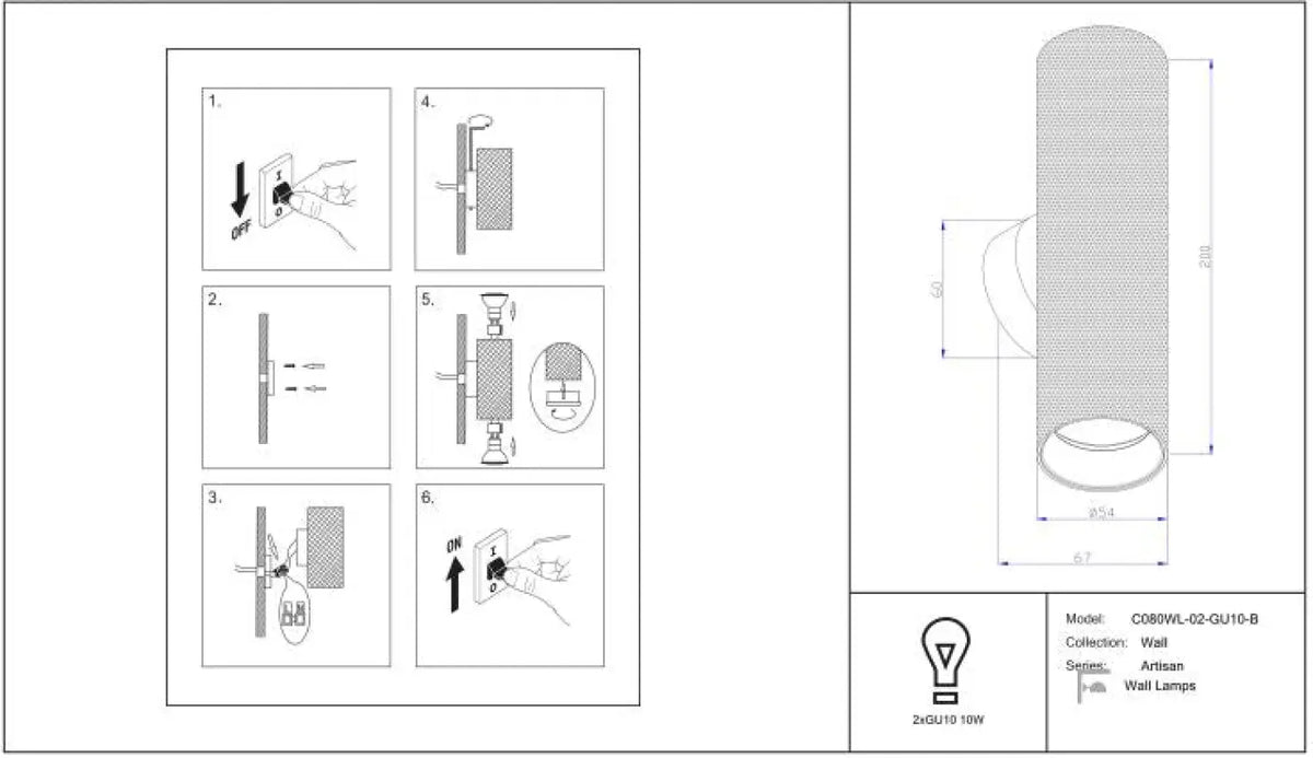Schéma d'installation du luminaire