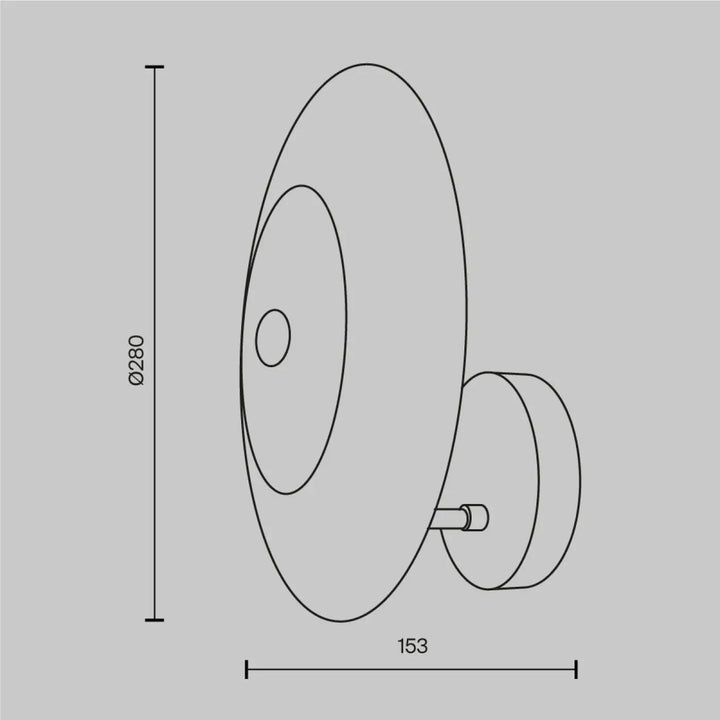 Applique murale aster moderne avec disques circulaires concentriques finition métallique sleek et lumière chaude
