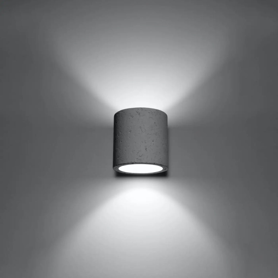 Kinkiet orbis beton en béton gris avec design cylindrique minimaliste pour éclairage mural moderne