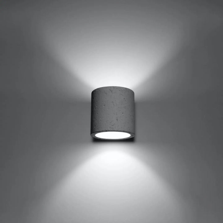 Kinkiet orbis beton en béton gris avec design cylindrique minimaliste pour éclairage mural moderne