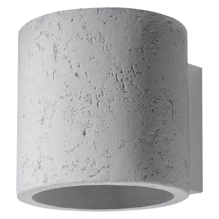 Kinkiet orbis beton gris en béton texturé cylindrique pour mur extérieur