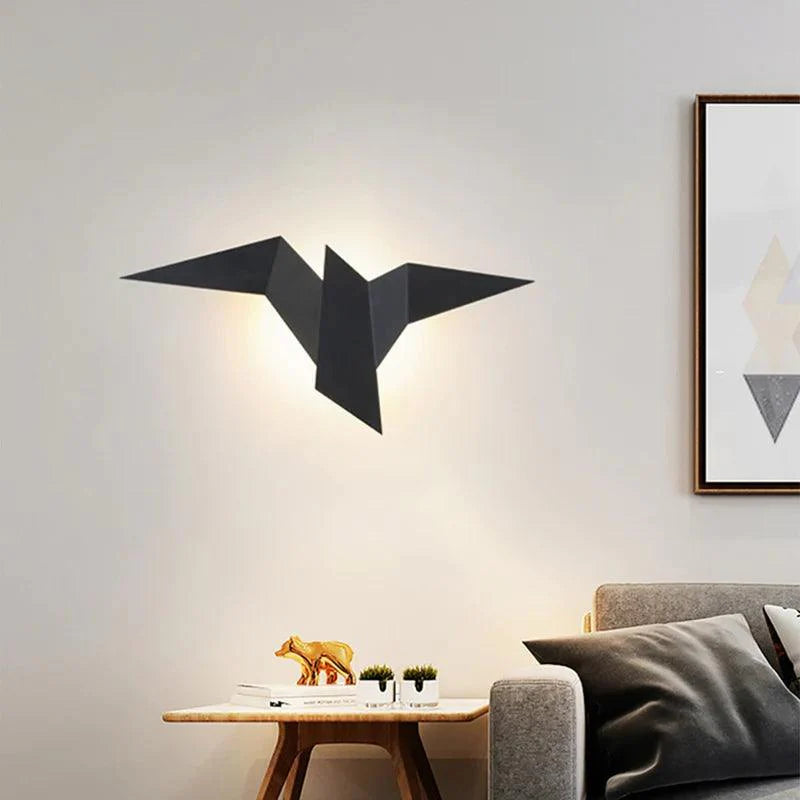 applique murale oiseau noir