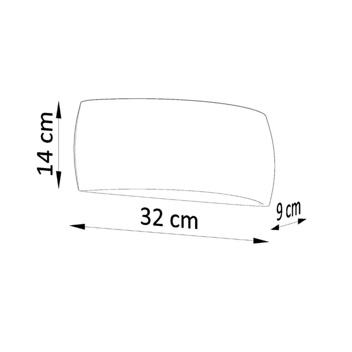 Rectangular blanc céramique pontius l’applique murale pontius 14 cm de haut 32 cm de long avec lumière douce