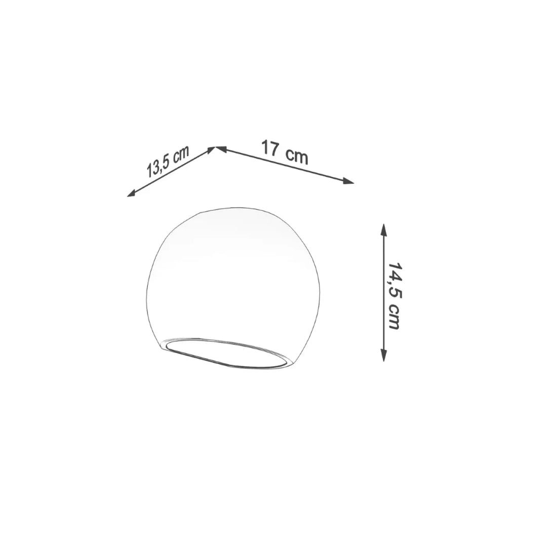 Applique murale moderne globe vernie en céramique blanche laquée 13,5 x 17 x 14,5 cm design minimaliste