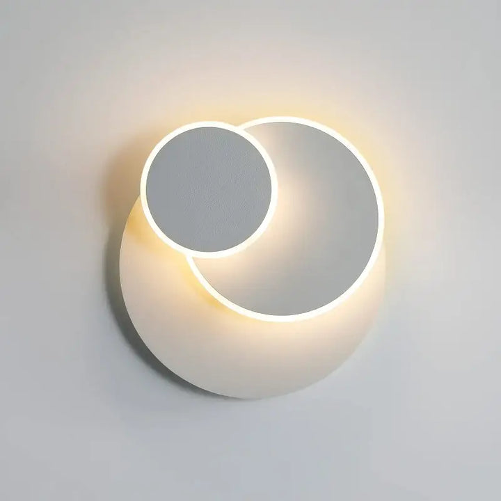 Applique murale blanche avec deux cercles en LED

