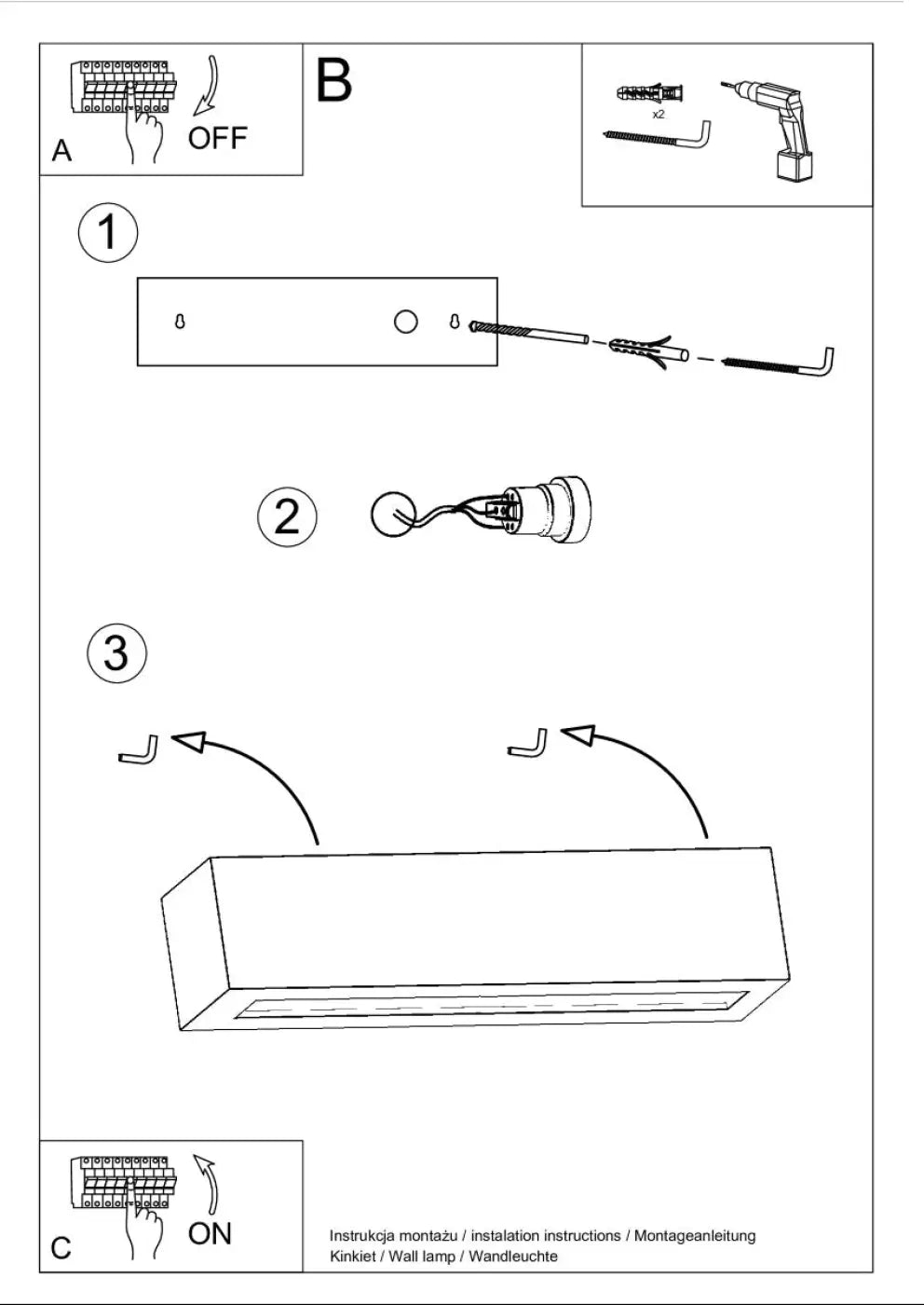 Schéma d'installation du luminaire