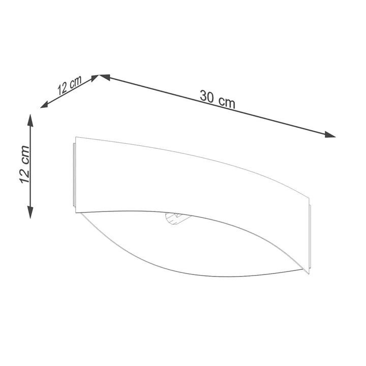 Applique toni blanc de 30 cm avec design moderne incurvé pour une décoration subtile aux couleurs classiques