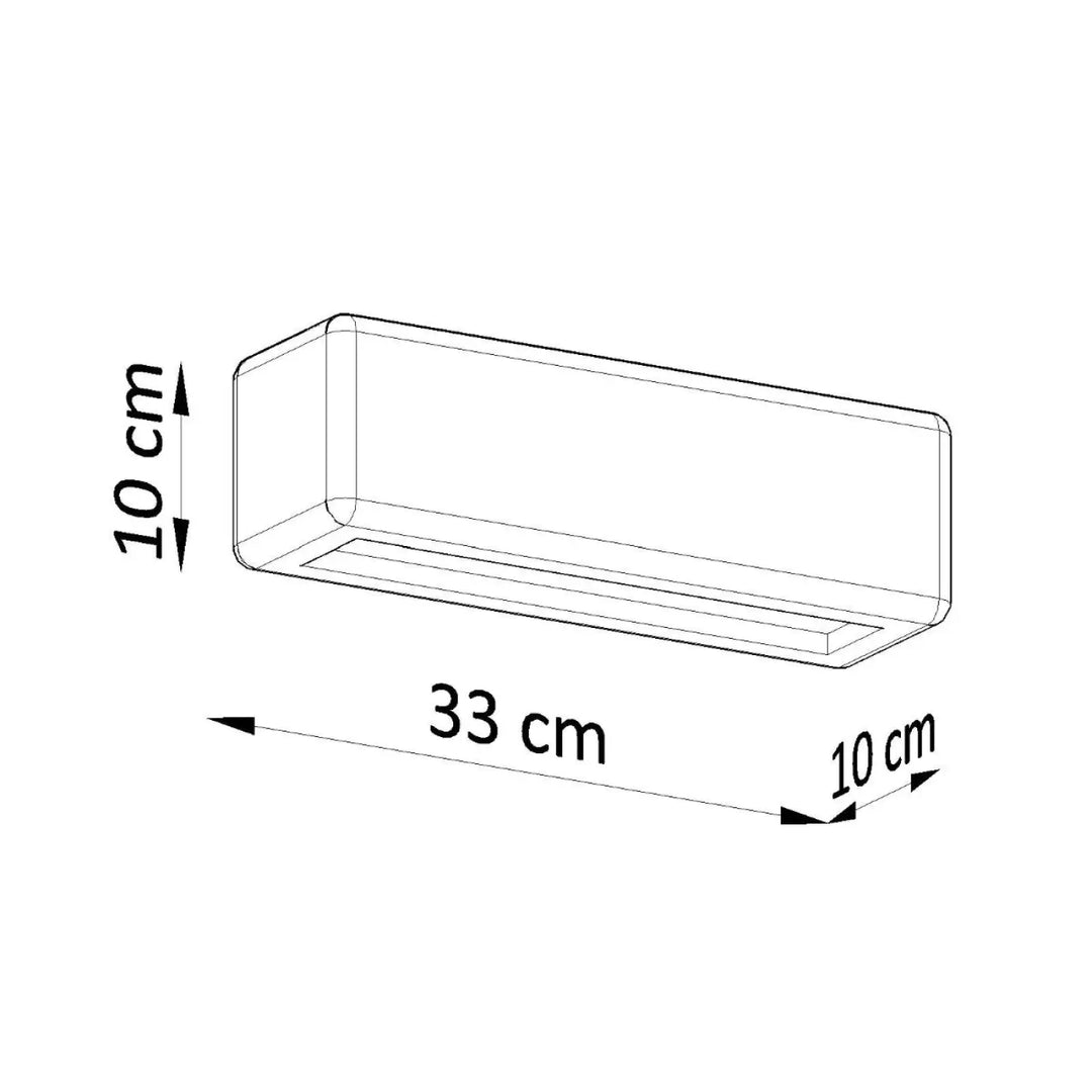 Applique murale céramique subani avec étagère en verre rectangulaire 33 cm long et 10 cm profond moderne