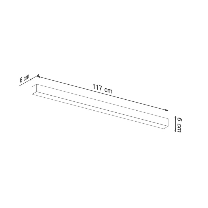 Applique murale pinne 118 de 117 cm avec module led blanc 3000k pour paramètres d’éclairage précis