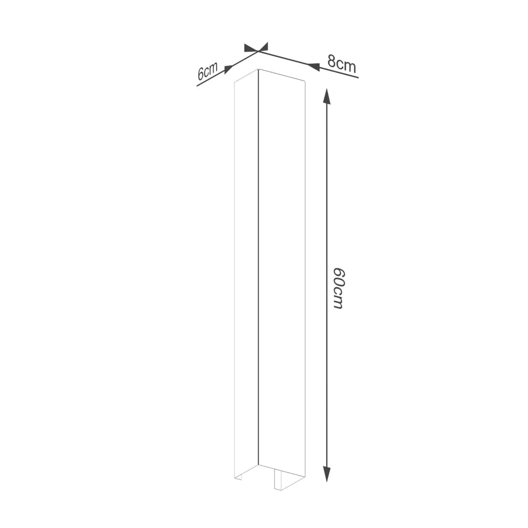 Applique murale freya 60 blanc de la collection freya avec finition blanche élégante et marquages dimensionnels précis