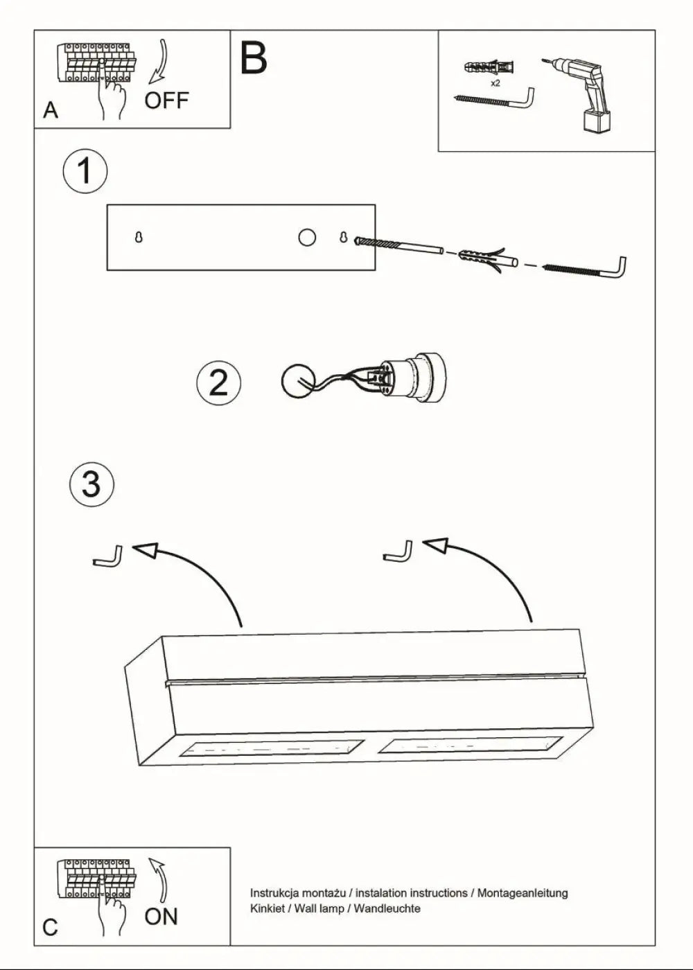 Schéma d'installation du luminaire