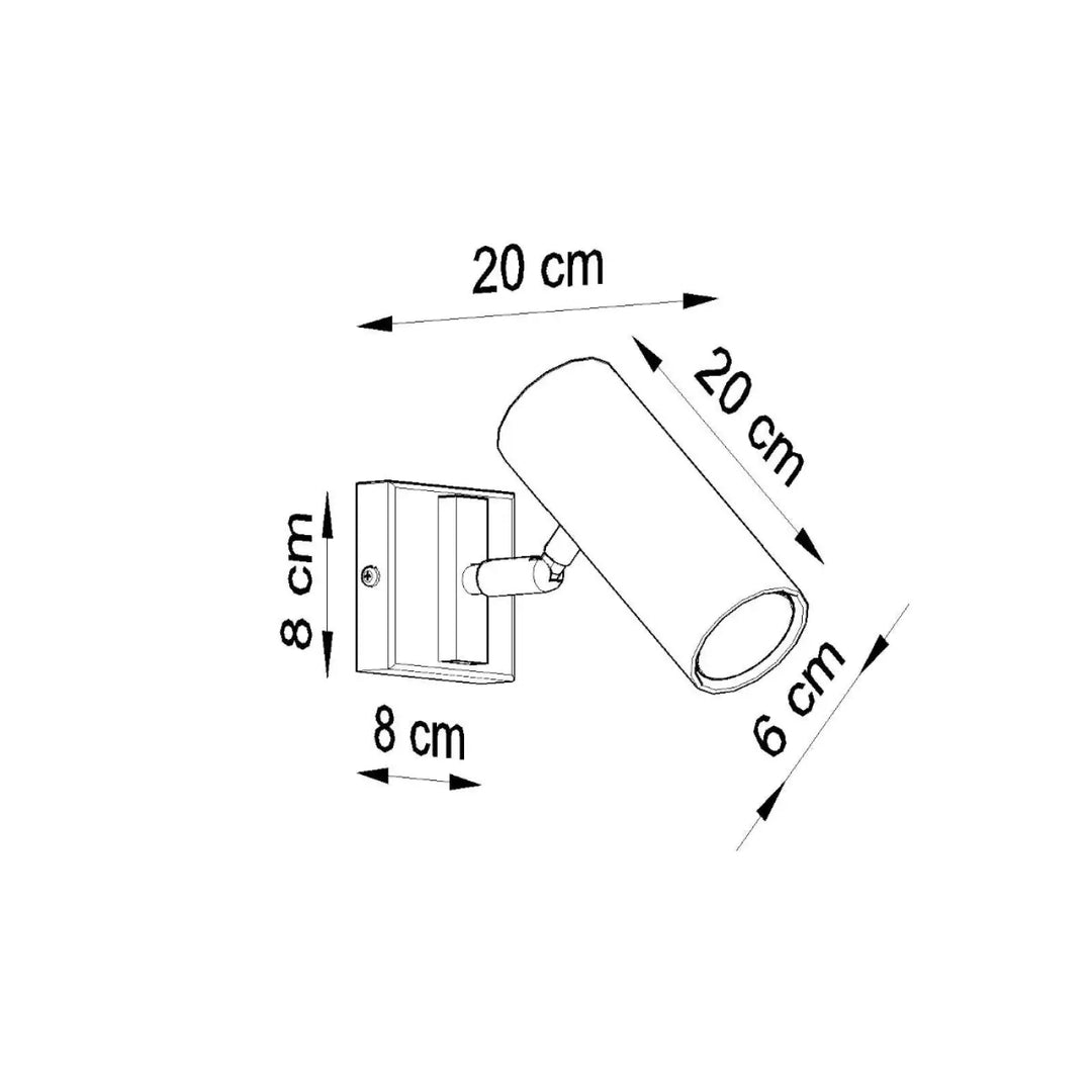 Applique murale minimaliste série direzione avec spot cylindrique noir mat et bras ajustable pour éclairage élégant