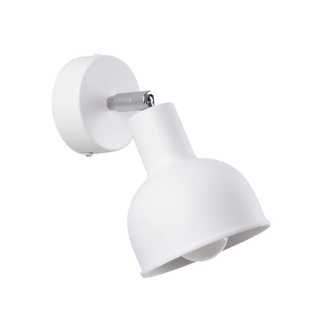 Applique murale lampe elba blanc mat avec design moderne et accent chrome combinant minimalisme et éléments subtils