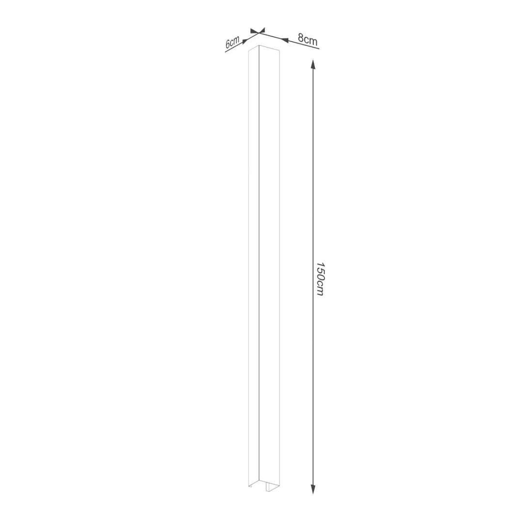 Applique murale freya 150 blanc en métal rectangulaire 150cm compose d’appliques murales minimalistes disponibles en cinq coloris
