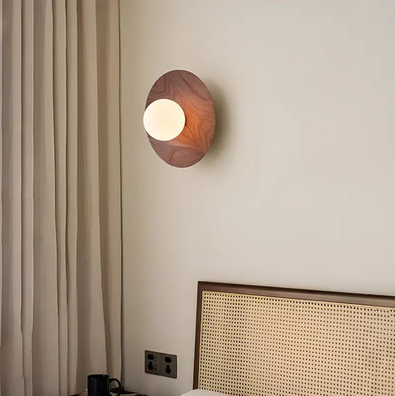 Applique Murale Effet Bois À Cercle Plat Design