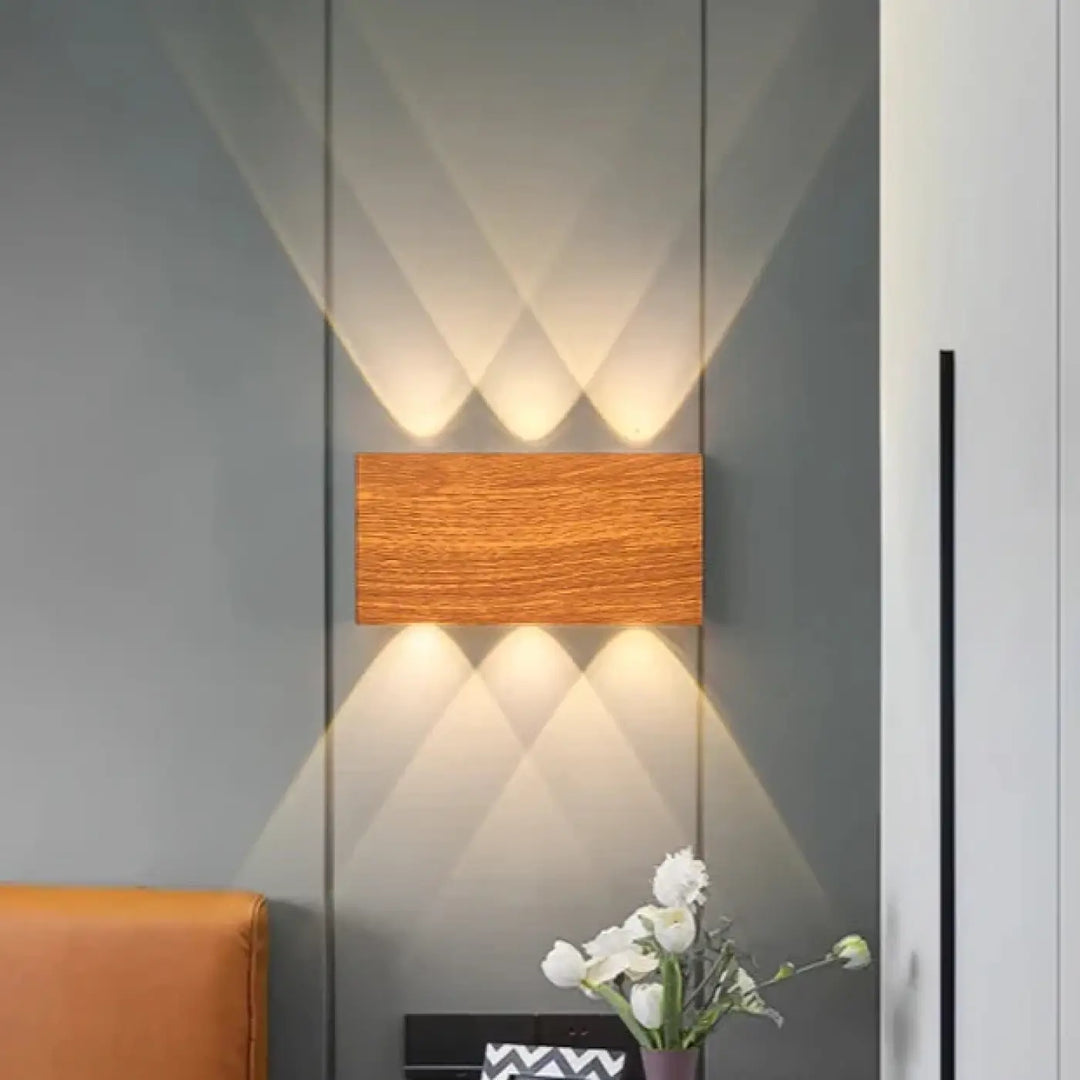 Wall-Mounted Wooden Applique with Integrated LED Lighting – Lustria