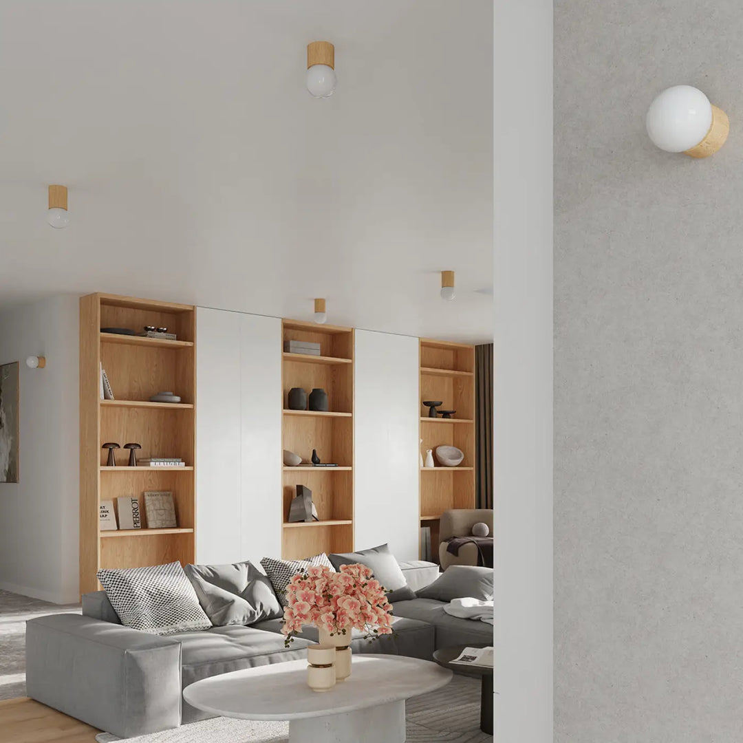 Applique murale boomo avec style raffiné minimalisme scandinave en verre dépoli et bois chaleureux