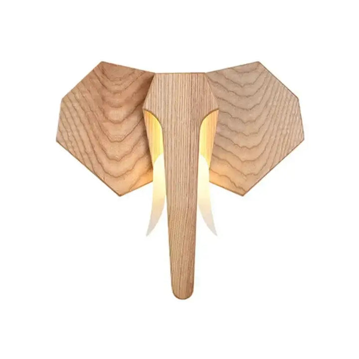 Applique murale en bois tête d’animal style sculptural

