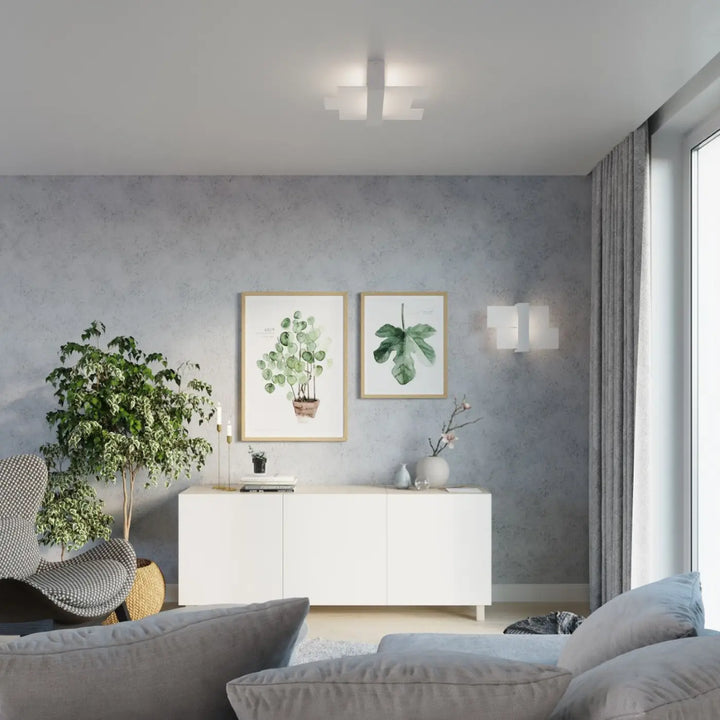 Applique murale blanc dans un salon