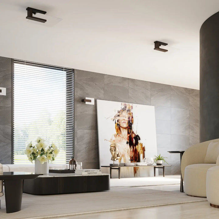 Applique murale lapo wenge en forme rectangulaire noire pour une atmosphère unique avec un design intemporel
