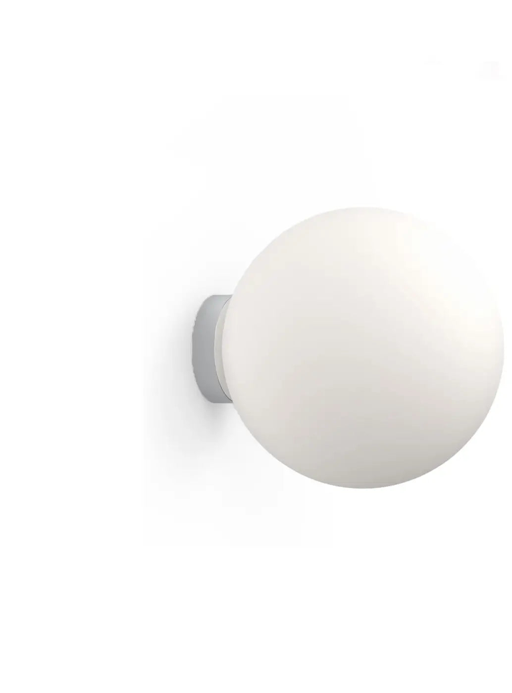 Applique Bola Sphere à rosace argentée, globe en verre opale de 40 cm