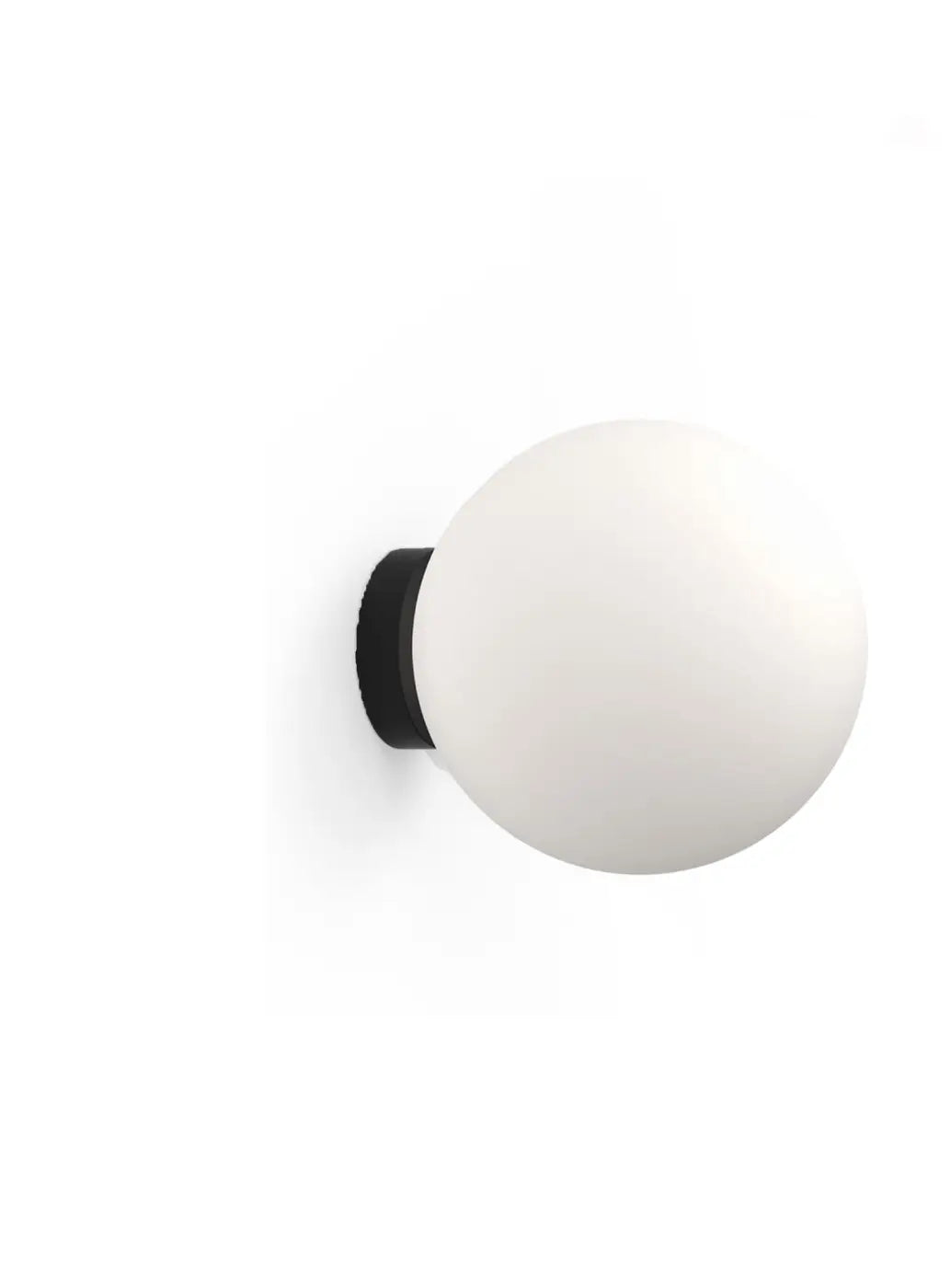 Applique Bola Sphere à rosace noire, globe en verre opale de 30,5 cm