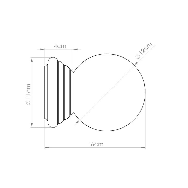 Applique murale zori beige avec bouton décoratif classique à base cannelée et tête sphérique lisse pour belle décoration