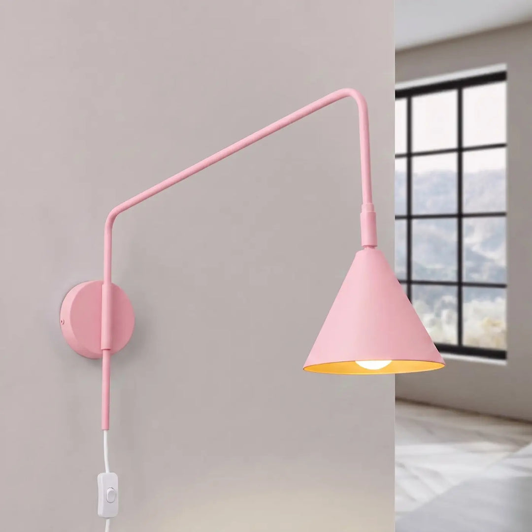 Applique Murale rose allumée, vue rapprochée