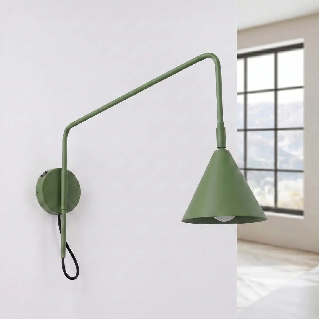 Applique Murale vert olive éteinte, vue rapprochée