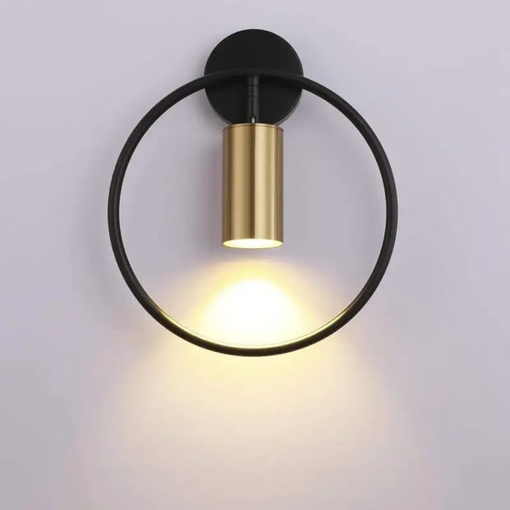 Applique Murale Bronze Doré Design Cercle Cylindre