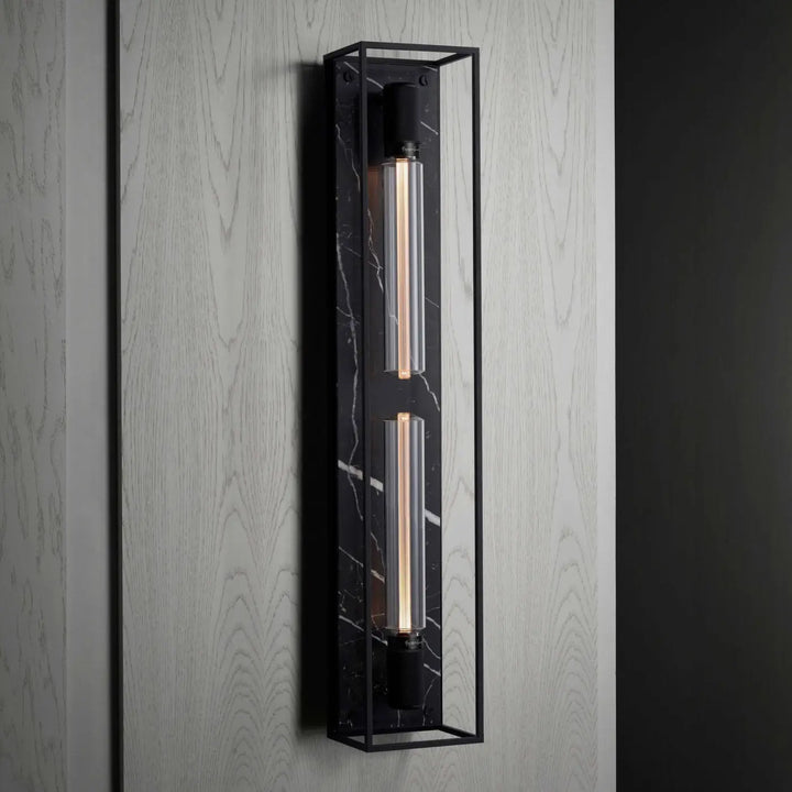 Applique murale Caged très grand modèle en marbre noir #couleur_noir
