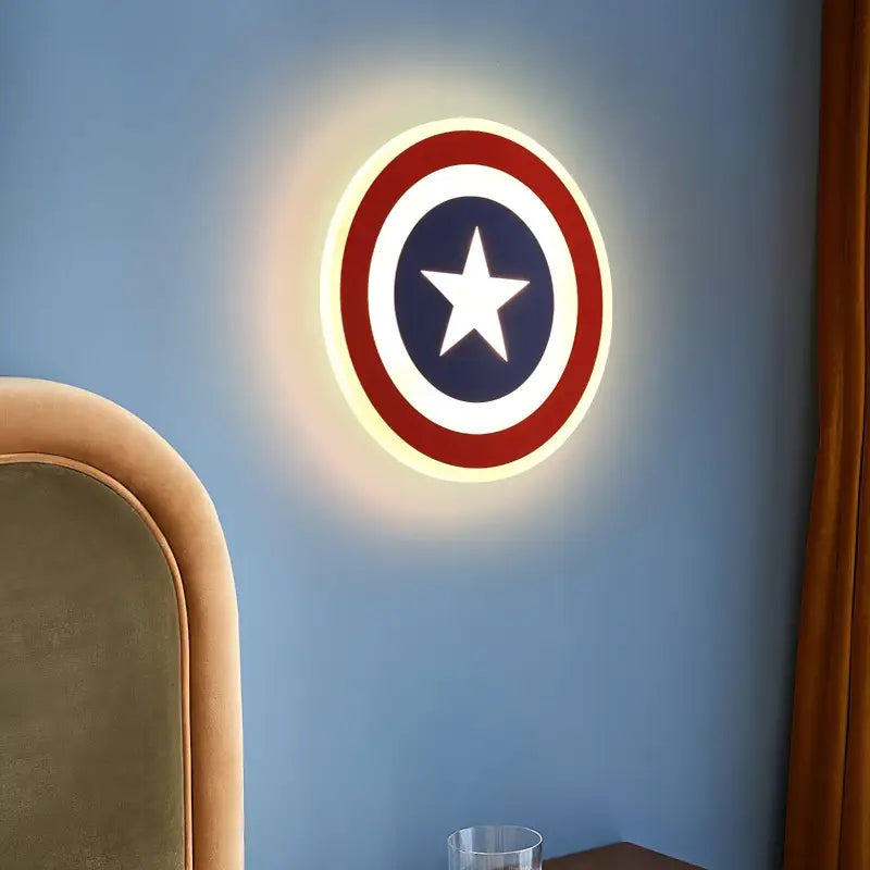 Applique Murale Captain America Bouclier en Aluminium
