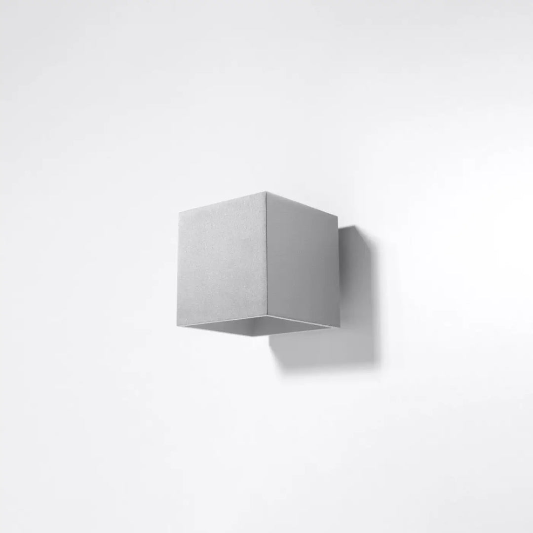 Minimalist kinkiet quad gris mat en forme de cube en bois naturel pour applique murale moderne