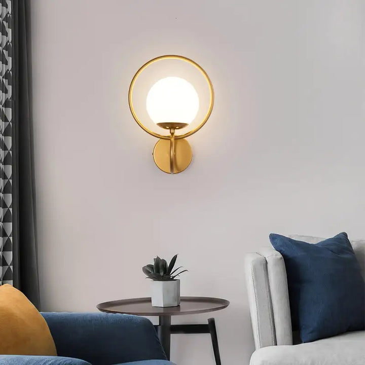 Applique Murale Cercle Led Design en Verre Dépoli