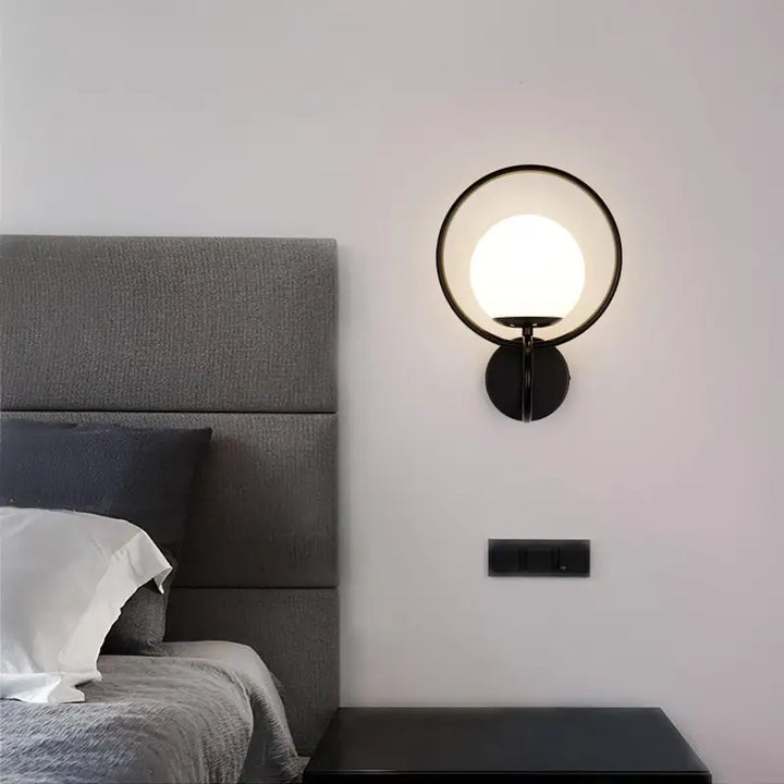 Applique Murale Cercle Led Design en Verre Dépoli