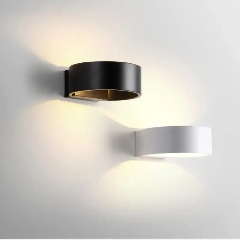 Applique Murale Circulaire Led Minimaliste Noir Et Blanc Élégante