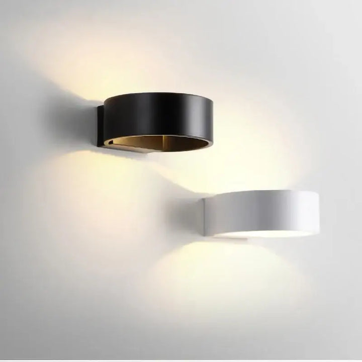 Applique Murale Circulaire Led Minimaliste Noir Et Blanc Élégante