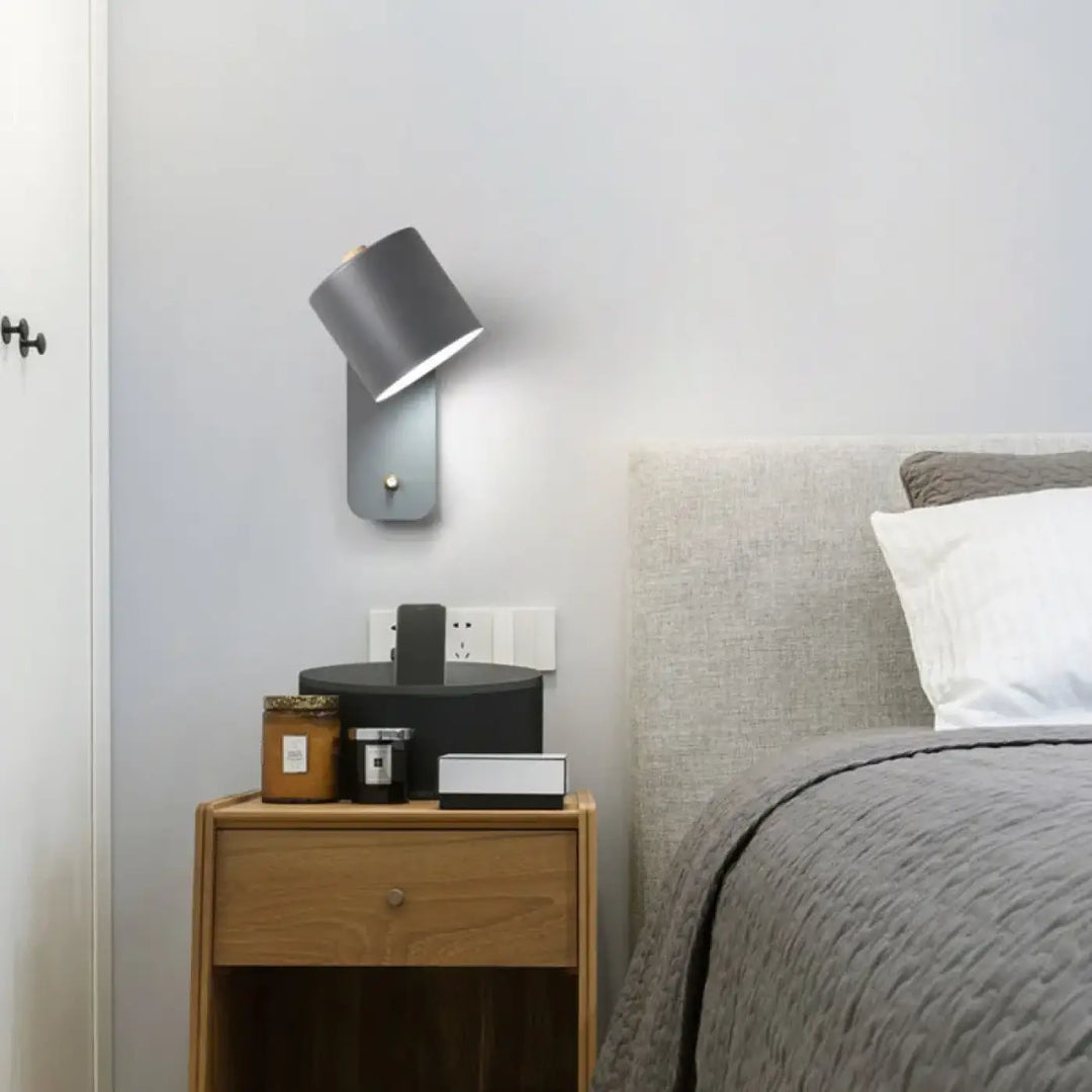 Applique murale myria grise contemporaine avec design minimaliste pour lecture murale elegante et moderne