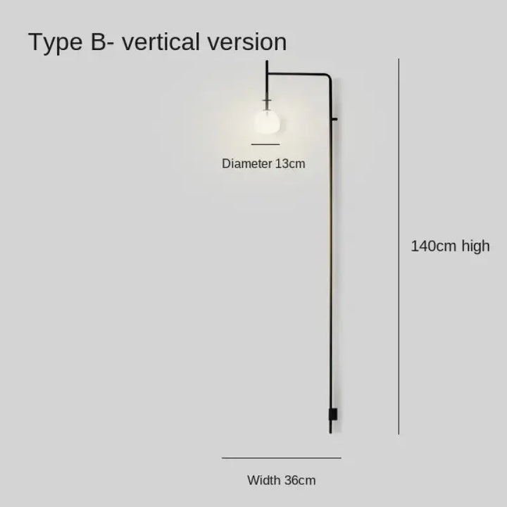 Applique contemporaine verticale en fer forgé noir élégant