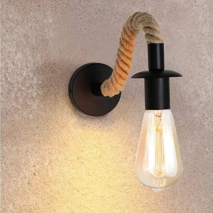Applique Murale Corde Noire au Style Tuyau Flexible