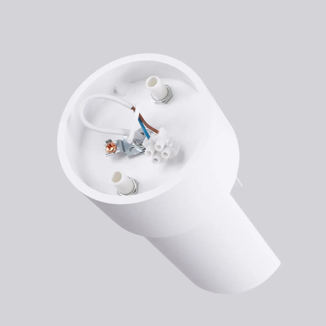 Applique murale flash blanc en plastique avec lumière à volonté et design moderne vue arrière avec feuille rotative