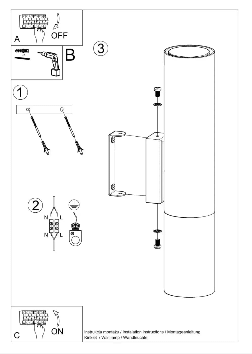 Schéma d'installation du luminaire