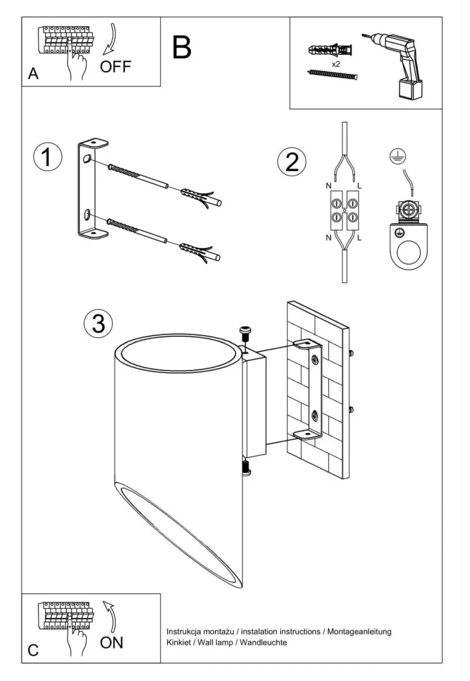 Schéma d'installation du luminaire